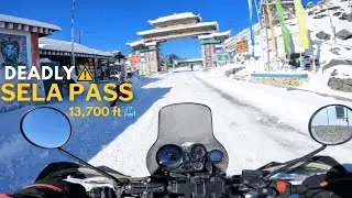 Crossing the DEADLY Sela Pass on ICE 🥶 | 13,700 FT Winter Ride | Arunachal Pradesh