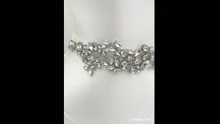 Bridella BS283 White Rhinestone Belt Wedding Belt for Bride