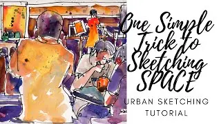 One Simple Trick to Sketching Space | Urban Sketching Tutorial (5 min)