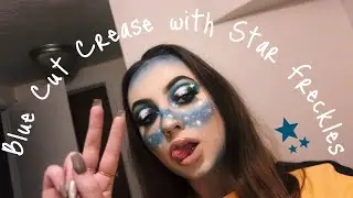My First Video - Blue Spotlight Cut Crease with Star Freckles (idk how else to explain it lol)