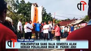 Penyambutan  Arca Sang Kristua Raja Semesta Alam di Paroki HKY Arui