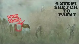 #PAINTING #IMPRESIONISM ART The Scattered Wheat with #HorseSound Running & Whinny Horse Effect