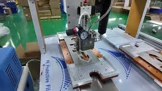 Hot melt spray system with three-axis dispensing machine is used for emergency light assembly and gl