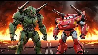 Epic Clash McQueen Battles Robot Crocodile in a Fight for Survival | Ai Cat Story