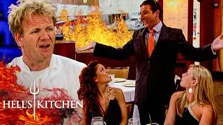 Ramsay Pushes One Chef Aside & Cooks Fish Himself for the Bikini Model Table | Hell's Kitchen