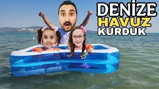 DENİZE HAVUZ KURDUK !! BAHAR VE BANU ALYA İÇİNE GİRDİ !! 