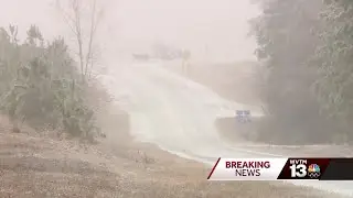 Icy road conditions in Alabama