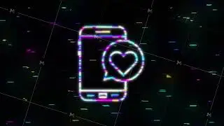 Social media glitch icon. Telephone icon. Digital communication. Chat bubble. Motion graphics.