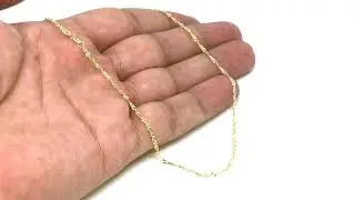 10k Yellow Gold Singapore Chain Necklace, 1.5mm