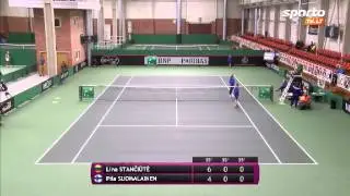SportoTV.lt: FedCup vienetai: Lina Stančiūtė - Piia Suomalainen 2014-04-16