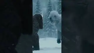 Yeti and Bigfoot Battle in Snow Forest #bigfoot #yeti #shorts