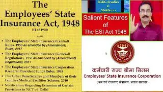 Salient features of the ESI Act 1948 #upsc #shorts #india #facts #free #video #new #funny #shiv