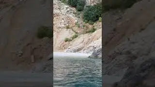 Fethiye azure waters and green hills view of Mediterranean - Stock Footage Video