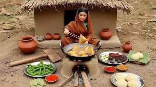 Miniature Doll Samosa Cooking ASMR | Indian Village Tiny Kitchen Story