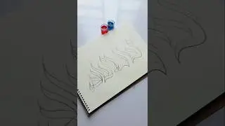 Easy 'La ilaha illallah' Arabic calligraphy with double pencil #islamicvideo #arabic #artshorts #art