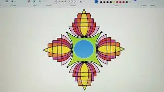 Microsoft paint tutorial || How to make simple flower style rangoli