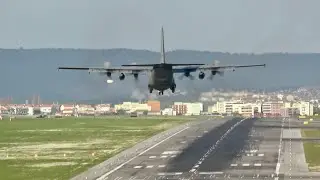 C-130 Flying Overhead Before LANDING at Lisbon Airport - Portuguese Air Force