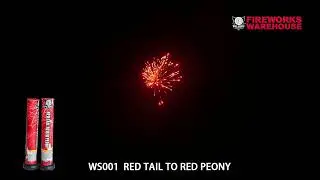 RED TAIL TO RED PEONY - Single-Shot by Fireworks Warehouse