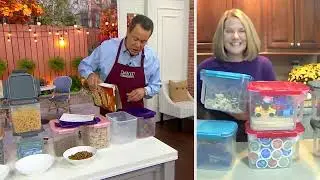 LocknLock Set of (2) 21-Cup Flip Top Containers with Handles on QVC