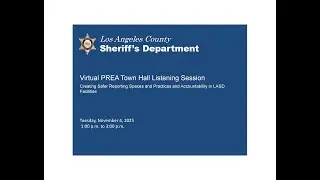 Los Angeles County Sheriff's Department's Virtual Town Hall Meeting on Prison Rape Elimination Act