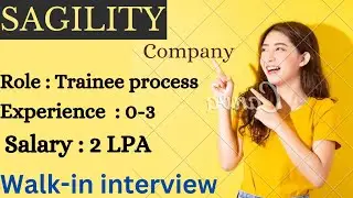 Sagility company walk in interviews||Trainee process consultant||Non voice process||AR callers