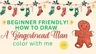 ASMR | How to draw a gingerbread man