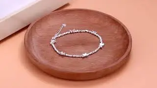 Vintage 925 Sterling Silver Butterfly Bead Bracelet | Elegant Fashion Jewelry Gift for Girls.#viral