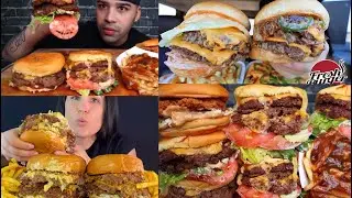 Smash Burgers | ASMR | best ASMR | Loaded Fries | Mukbang | @VartanFresh @ASMeRiEats @theasmrbro 