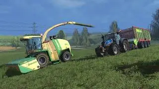 Farming Simulator 2015. Мультиплеер. Уборка сенажа.