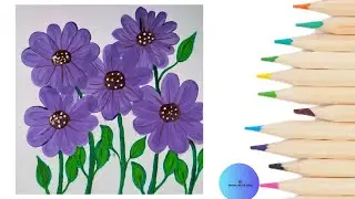 Cosmic Flower Painting Poster | Easy Acrylic Painting Ideas for Beginners | Cosmic Flower