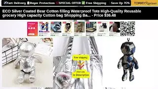 ECO Silver Reusable Cotton Shopping Bag - Waterproof, High Capacity Tote #EcoFriendlyBags
