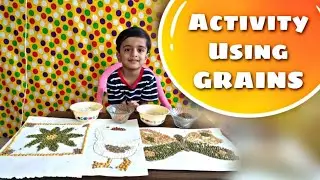 Making Drawing using Grains | Pulses craft Ideas | kids Activity using Grains