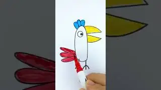Let's coloring Polly Parrot from Peppa Pig #coloring #peppapig #cartoon #pollyparrot #parrot #birds