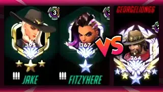 JAKE TOP 500 ASHE + FITZYHERE BEST SOMBRA! [ OVERWATCH SEASON 23 TOP 500 ]