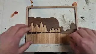 Laser Cut Shadow Box Cabin Scenery