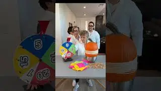 Who will burst the pumpkin with rubber bands #teams #girlsvsboys #familychallenge #shorts