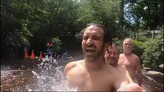 Sliding Down a Waterfall at Sliding Rock, Pisgah National Forest, NC | Summer 2021