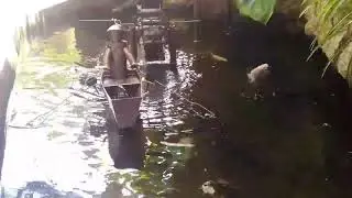 Water wheel fountain + the ⛵boatman