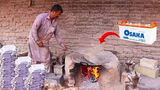 These Locals Turn Lead Into Power – Battery Plate Making Process!
