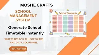 How to Generate A School Timetable Instantly using My school Management Software