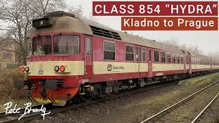 TRIP REPORT | Diesel semi-fast train | Kladno to Prague | ČD class 854 diesel unit | 2nd class