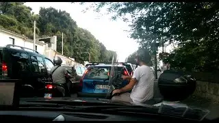 Typical drive on Naples streets