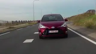 2017 Toyota Yaris Hybrid Driving Video in Red | AutoMotoTV