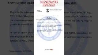 Urgent Attention candidates participating in UG Counselling 2025!mcc argent notice! mcc update