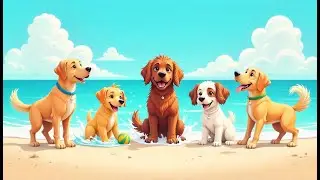 Five Little Dogs 🐶 | Counting Song for Kids | Fun Dog Nursery Rhyme | KidsTube21