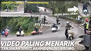 Vespa Pts Nyasar Tabrak Pohon di Tanjakan Sikut Arah Bromo | vespa skill dewa