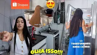 transformando minha cozinha com a shopee e geladeira nova 🥰😭
