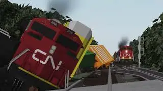 Train Derailment, NS Dash 8, and UP 5544. (Ro-scale)