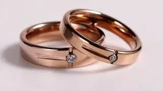 Engravable Couple's Tungsten Plated 18k Rose Gold Promise Ring For Her And Him