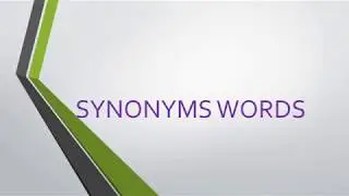 50 PLUS SYNONYMS WORDS PART-1
